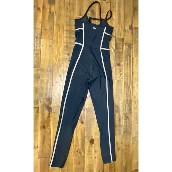 YPB Abercrombie Women’s Black One Piece Active Jumpsuit Strappy Contrast Piping - Picture 4 of 6
